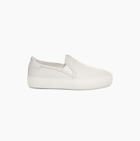 UGG Jass Leather White Slippers for Women (WJGX53870)